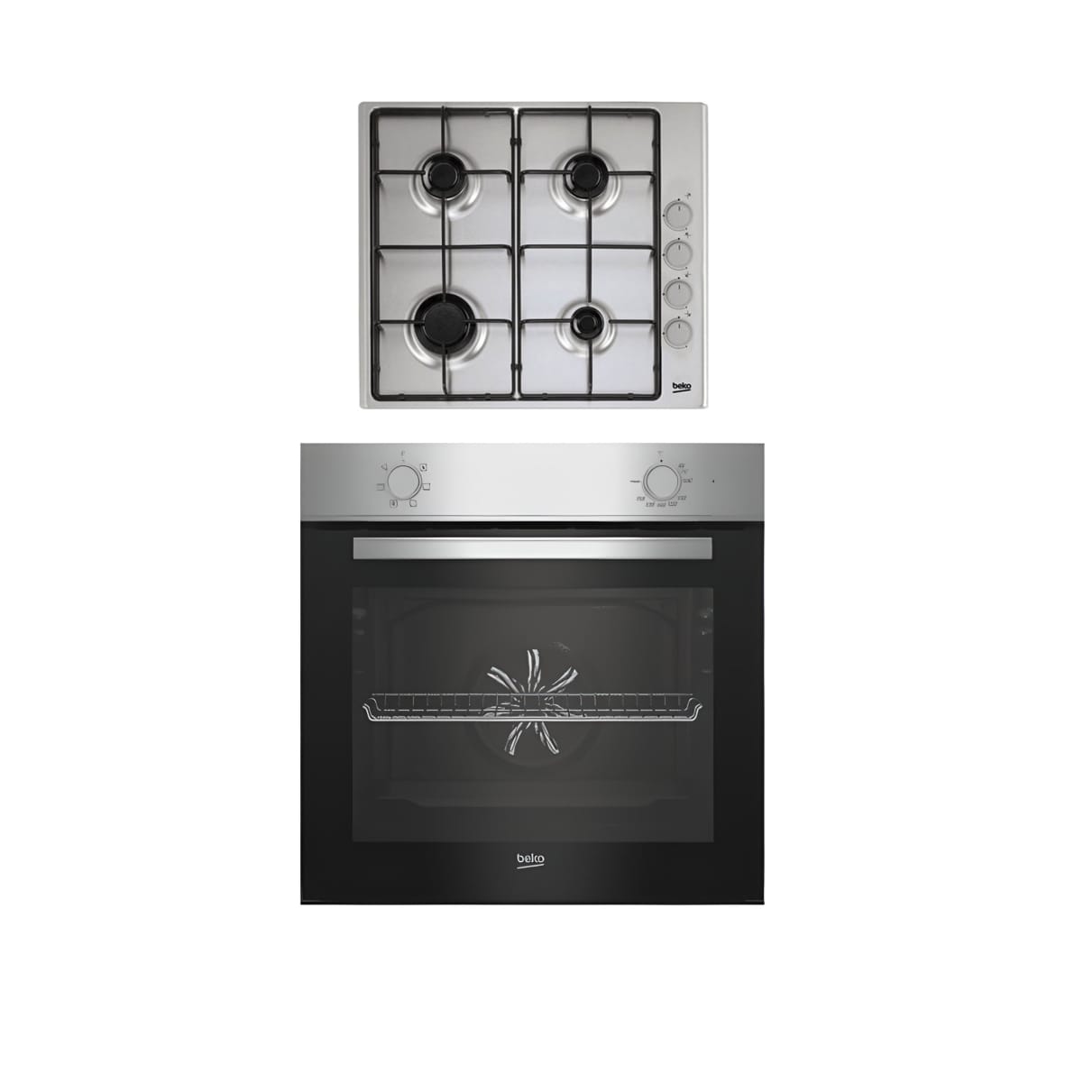 FOUR BEKO ENCASTRABLE ELECTRIQUE + PLAQUE A GAZ 4FEUX BBSP11030X