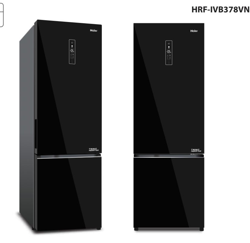 REFRIGERATEUR HAIER COMBINE 3TIROIRS NOIR HRF-IV378VN