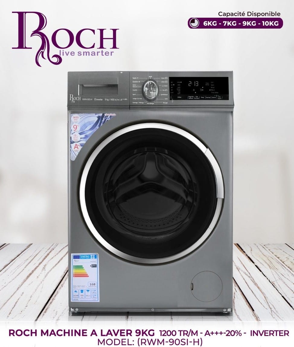 MACHINE A LAVER ROCH 9KG INVERTER A+++ GRIS RWM-90SI-H