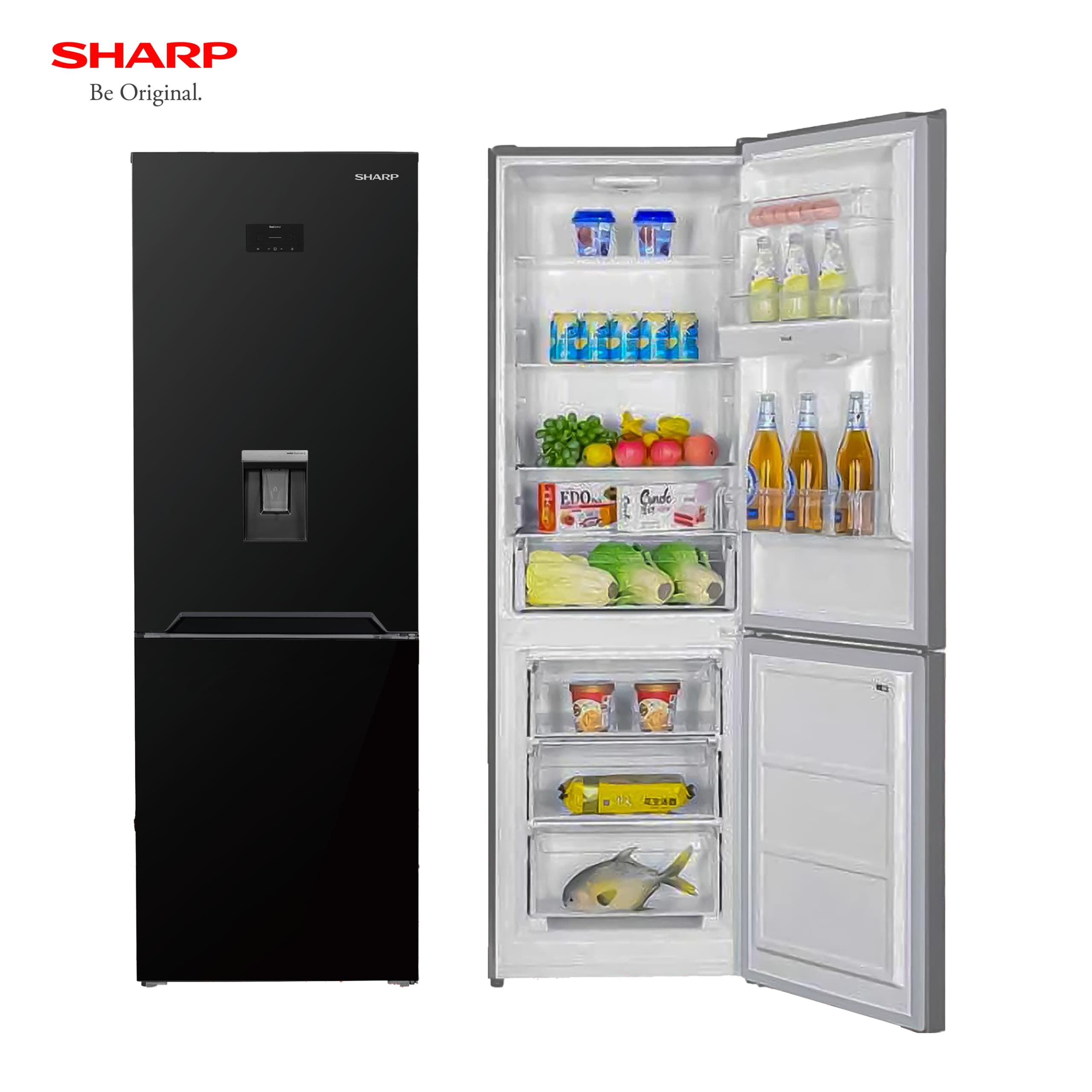 REFRIGERATEUR SHARP COMBINE 3TIROIRS NOIR SJ-BG415D