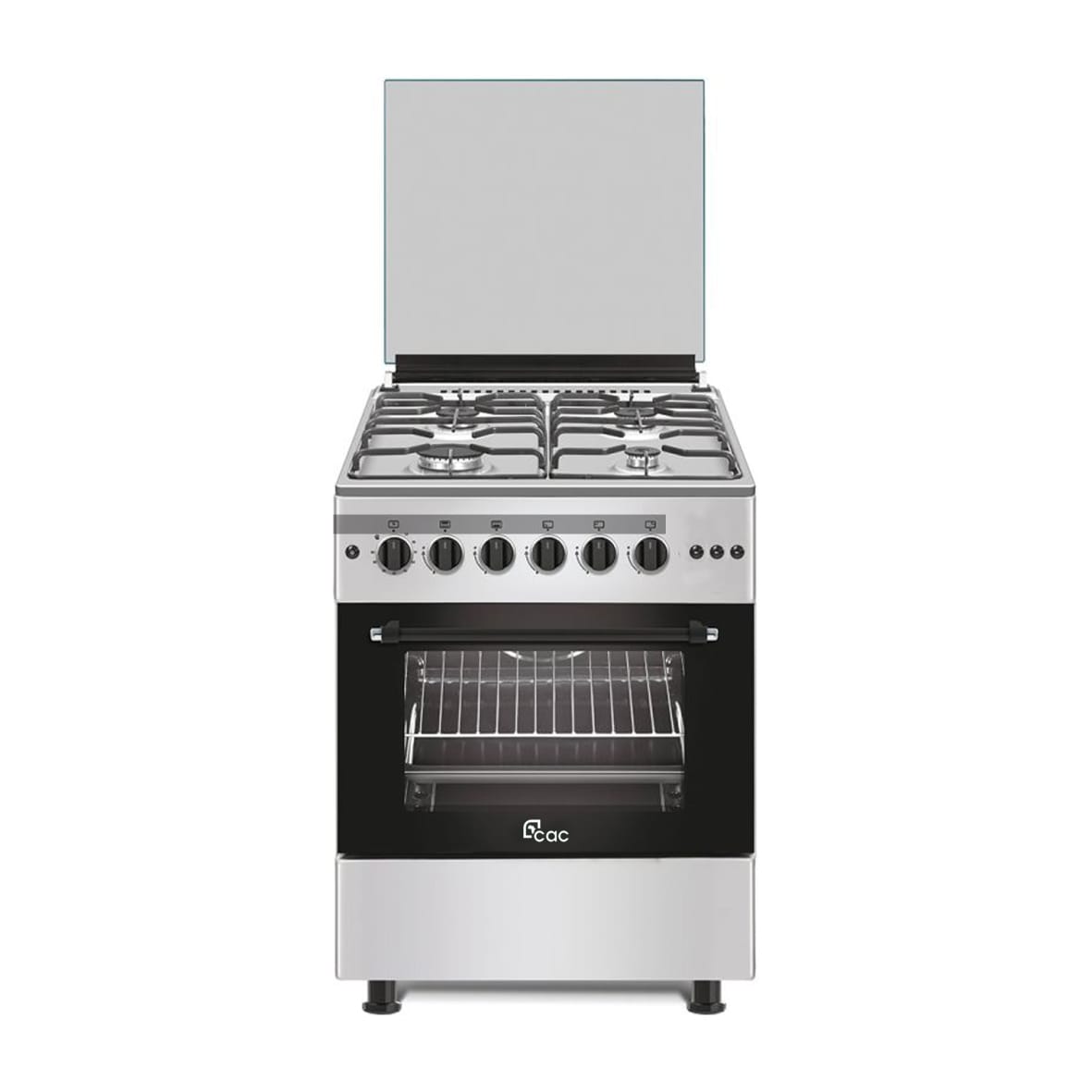 CUISINIERE CAC 4FEUX 60X60 FULL OPTION INOX CAC60F