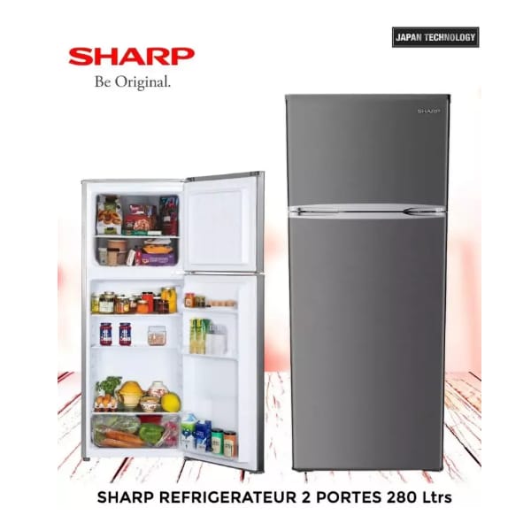 REFRIGERATEUR SHARP 2PORTES GRIS SJ- DC280-HS2