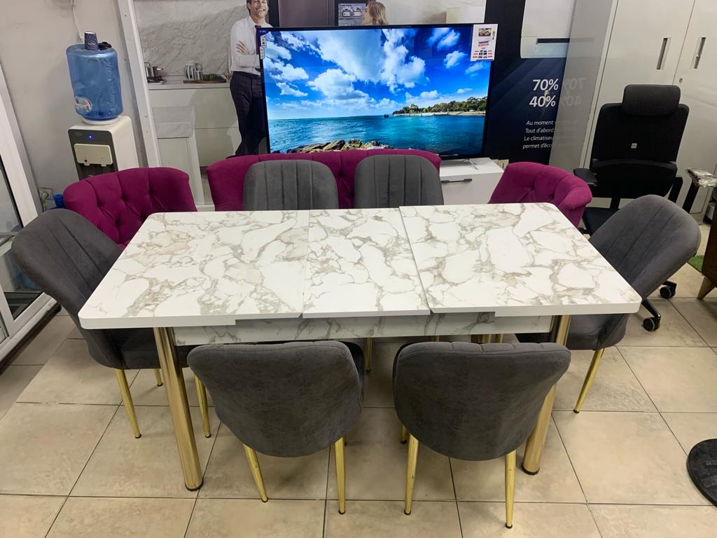 TABLE A MANGER 6PLACES EN METAL COULEUR AU CHOIX