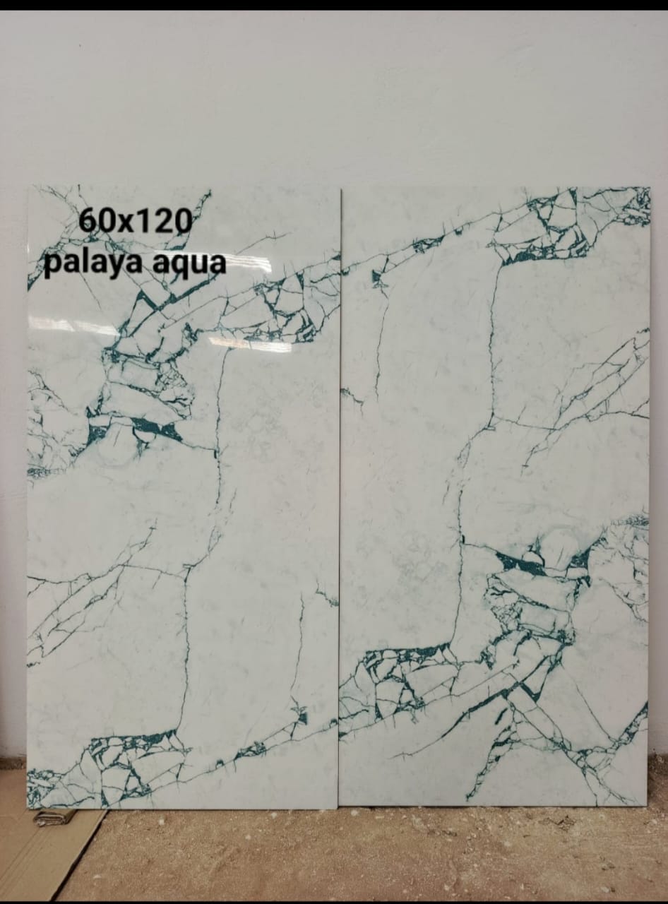 Carrelage de sol en céramique polie classique de Carrare 60×120 palaya aqua