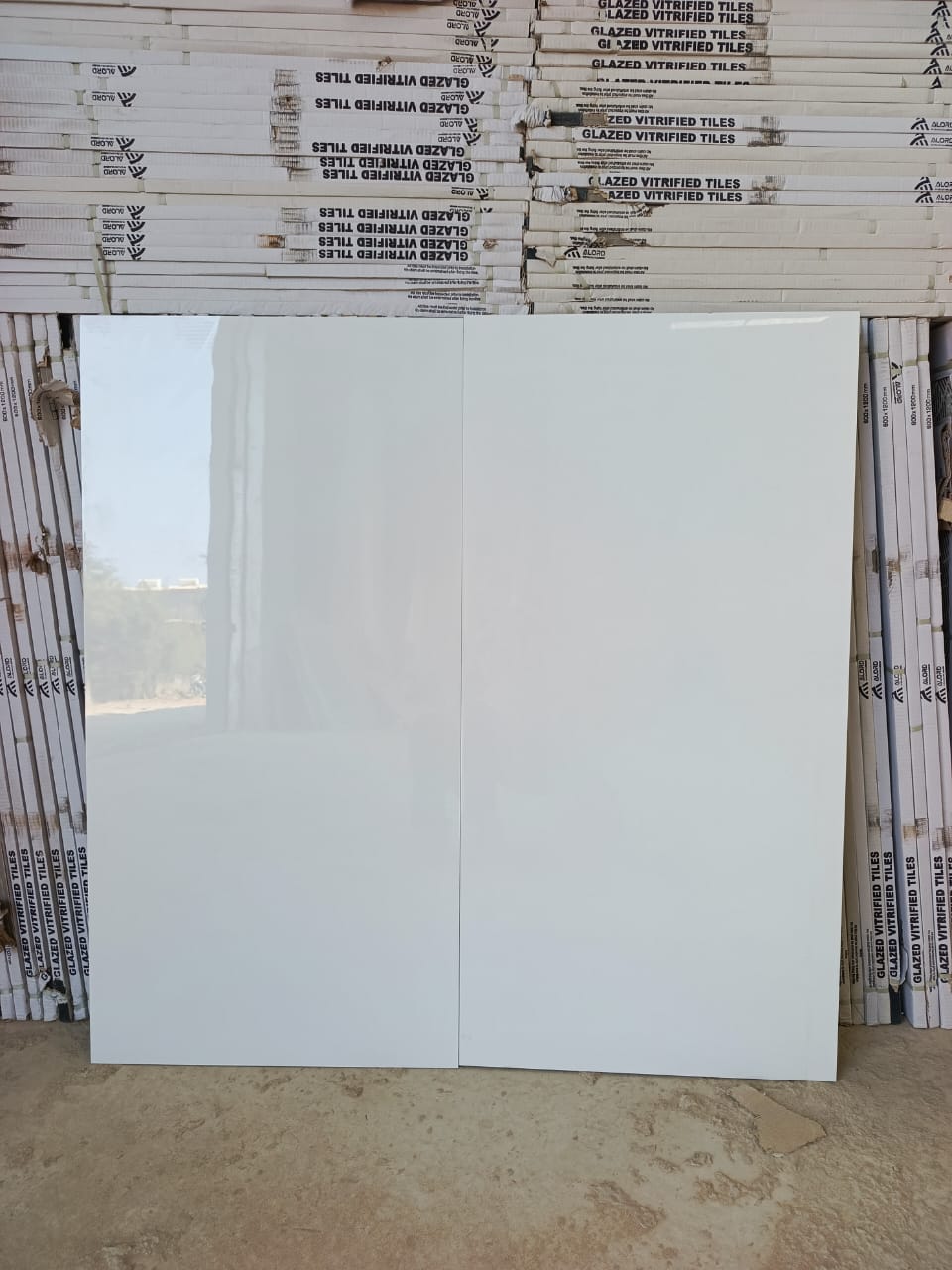 Carrelage de sol en céramique polie classique de Carrare 60×120  BLANC CRÈME