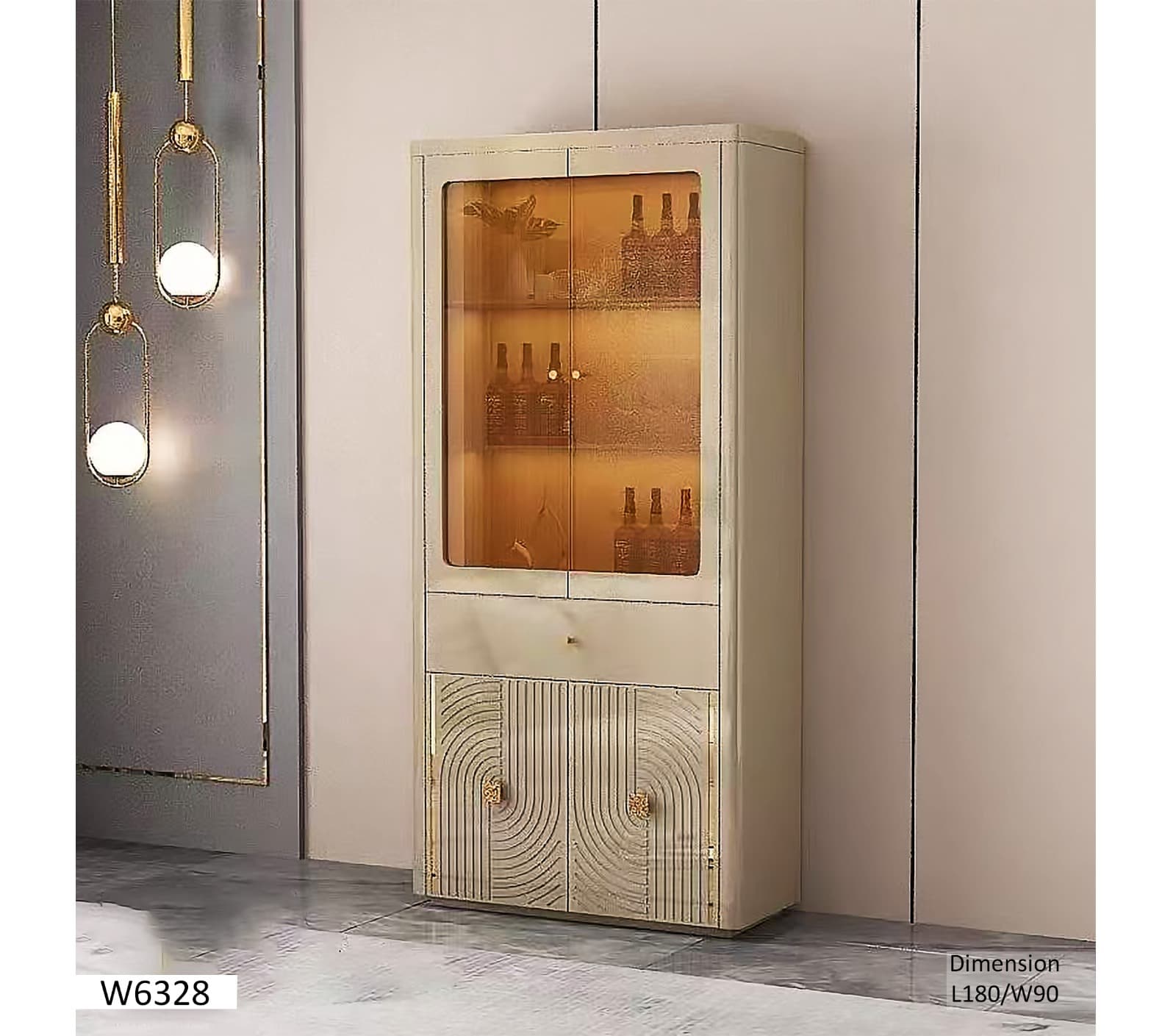 Meuble de bar moderne en similicuir