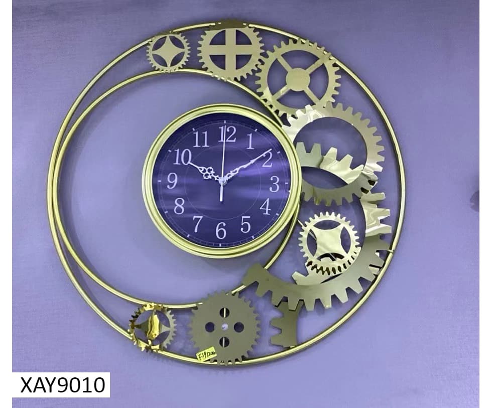 Horloge murale décorative en forme de fleur avec cadre en fer, taille : 38 x 26 cm