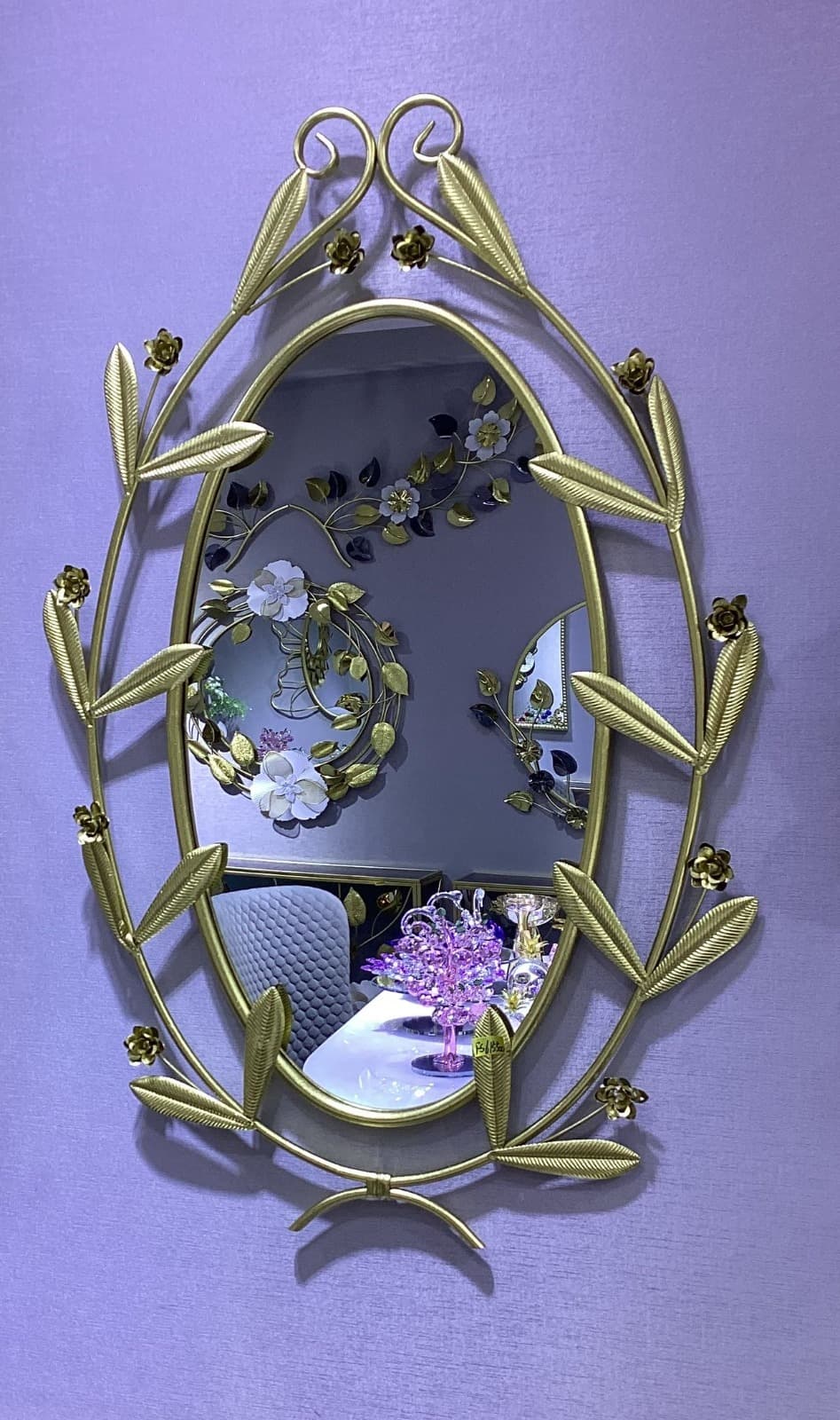 Miroir mural décoratif en métal