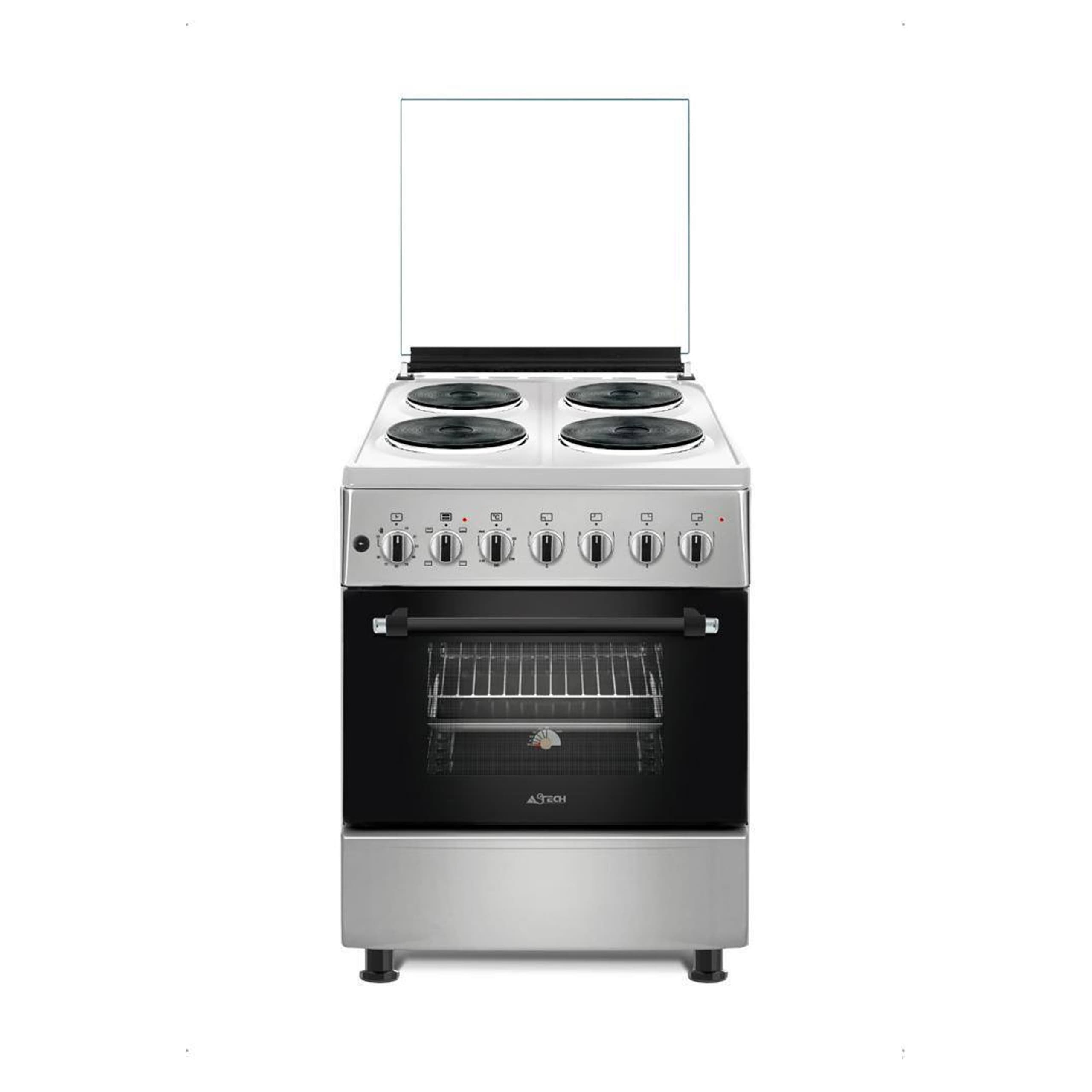 CUISINIERE ASTECH 4FEUX 60X60 ELECTRIQUE AVEC FOUR ELECTRIQUE GRIS EL04ELE