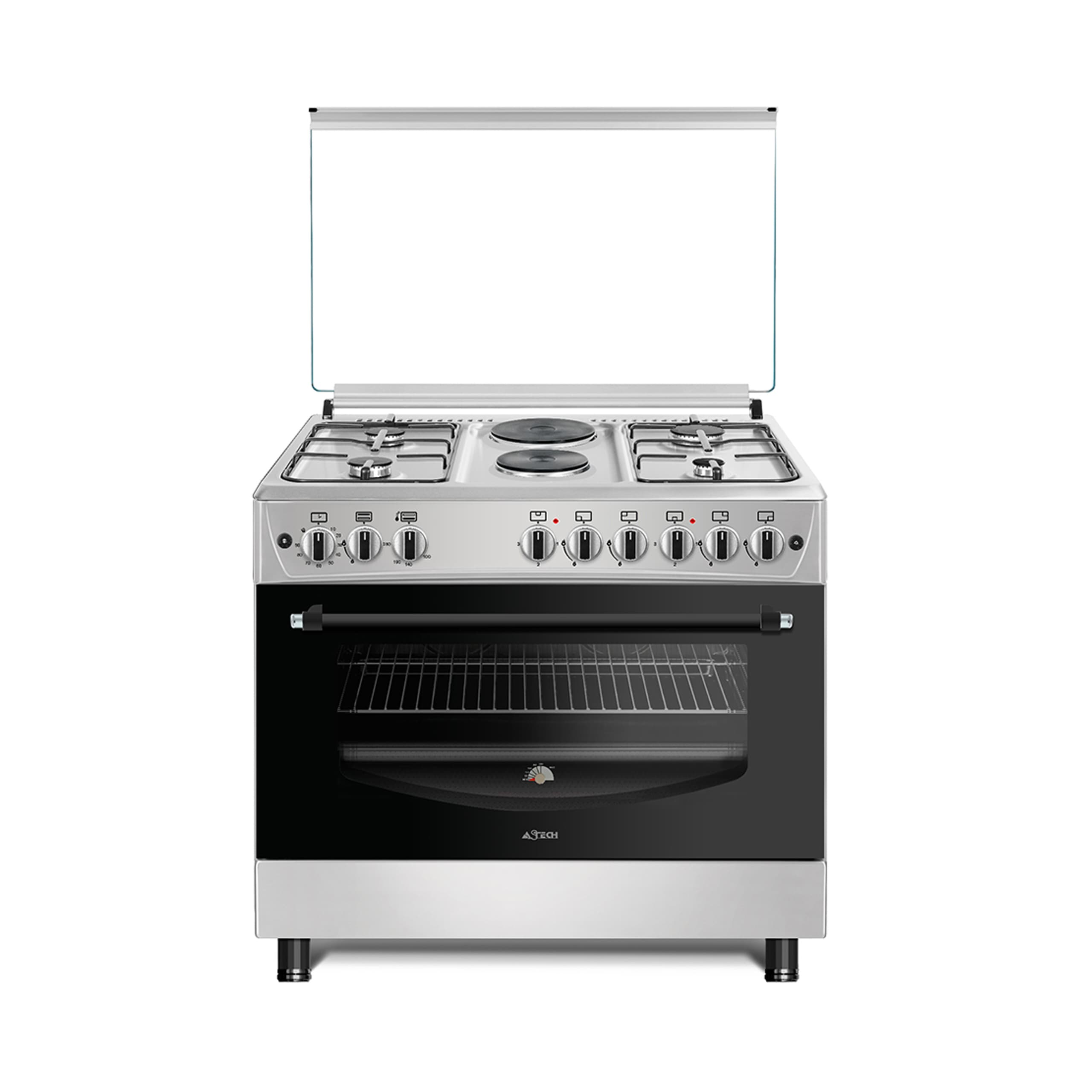 CUISINIERE ASTECH 6FEUX 90X60 2FEUX ELECTRIQUE 4FEUX GAZ + FOUR A GAZ EL42GEL