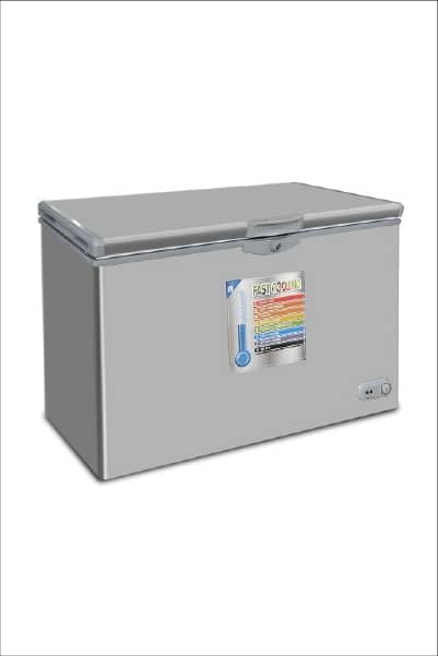CONGELATEUR SMART TECHNOLOGY HORIZONTAL 400LITRES AVEC VITRE GRIS STCC385