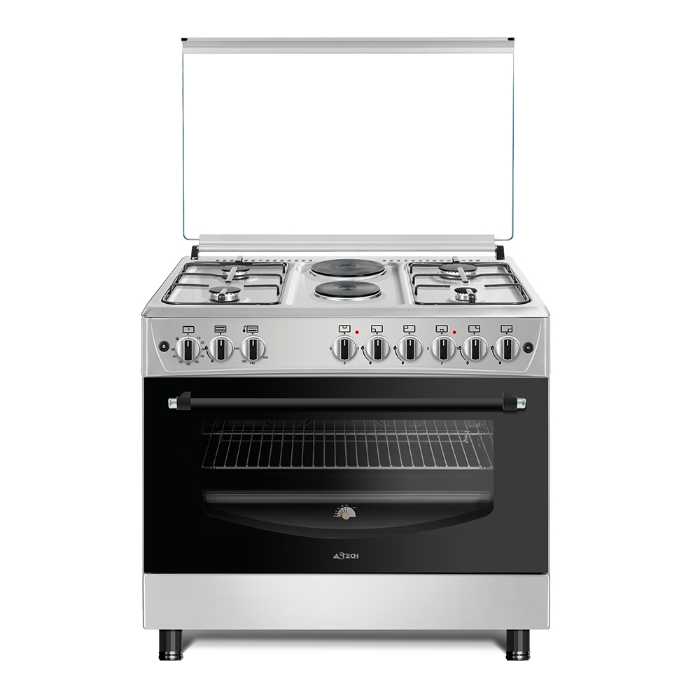Cuisinière Astech EL42GEL 90/60 6 feux (4 feux gaz & 2 feux électrique