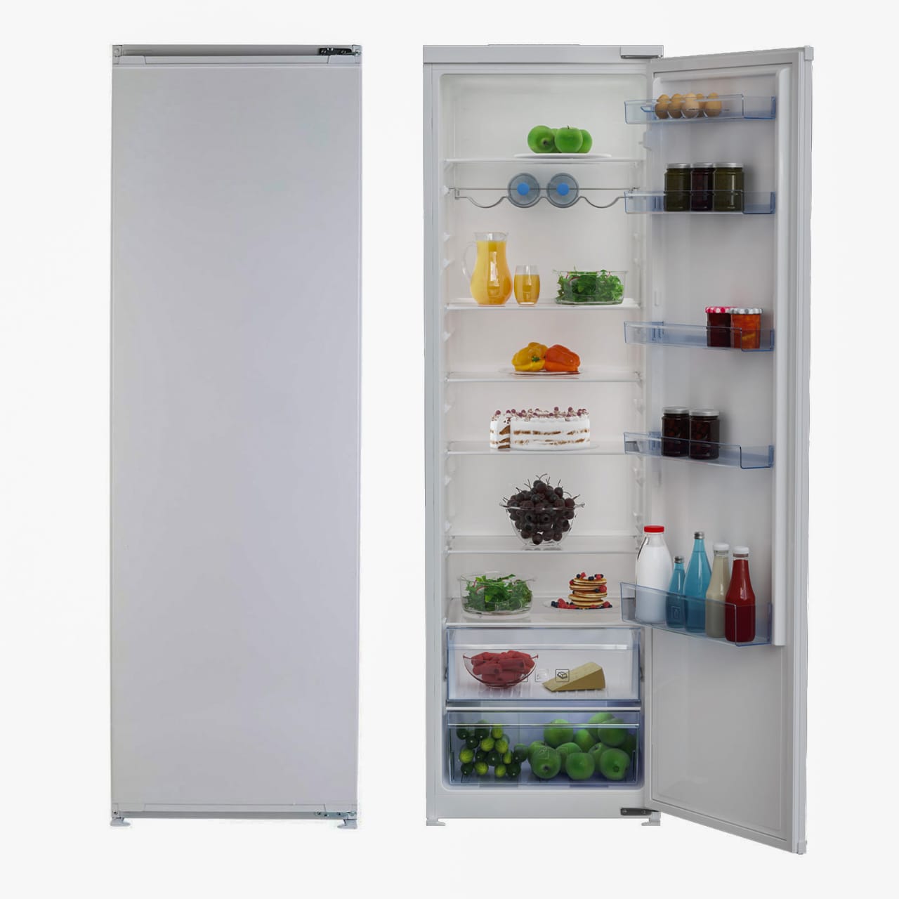 REFRIGERATEUR BEKO ENCASTRABLE 1PORTE 320LITRES NOFROST GRIS BSSA315K3SN