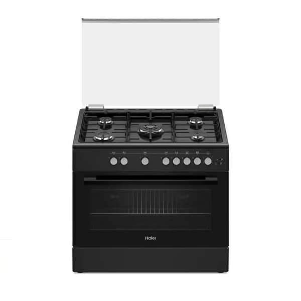 CUISINIERE HAIER 5FEUX 90X60 AVEC VERRE NOIR HCR6050EGB