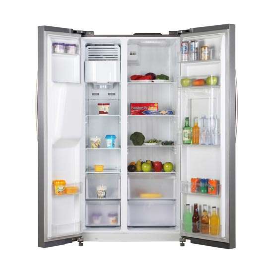 REFRIGERATEUR MIDEA SIDE BY SIDE INVERTER+DISTRIBUTEUR D'EAU ET GLACON MDRS678 Description Classe Energie A+ Voltage-fréquence: 220-240V/50Hz Capacité nette 505L Compresseur inverter Dimensions : Hauteur 179 cm, Largeur 90 cm, Profondeur 75 cm