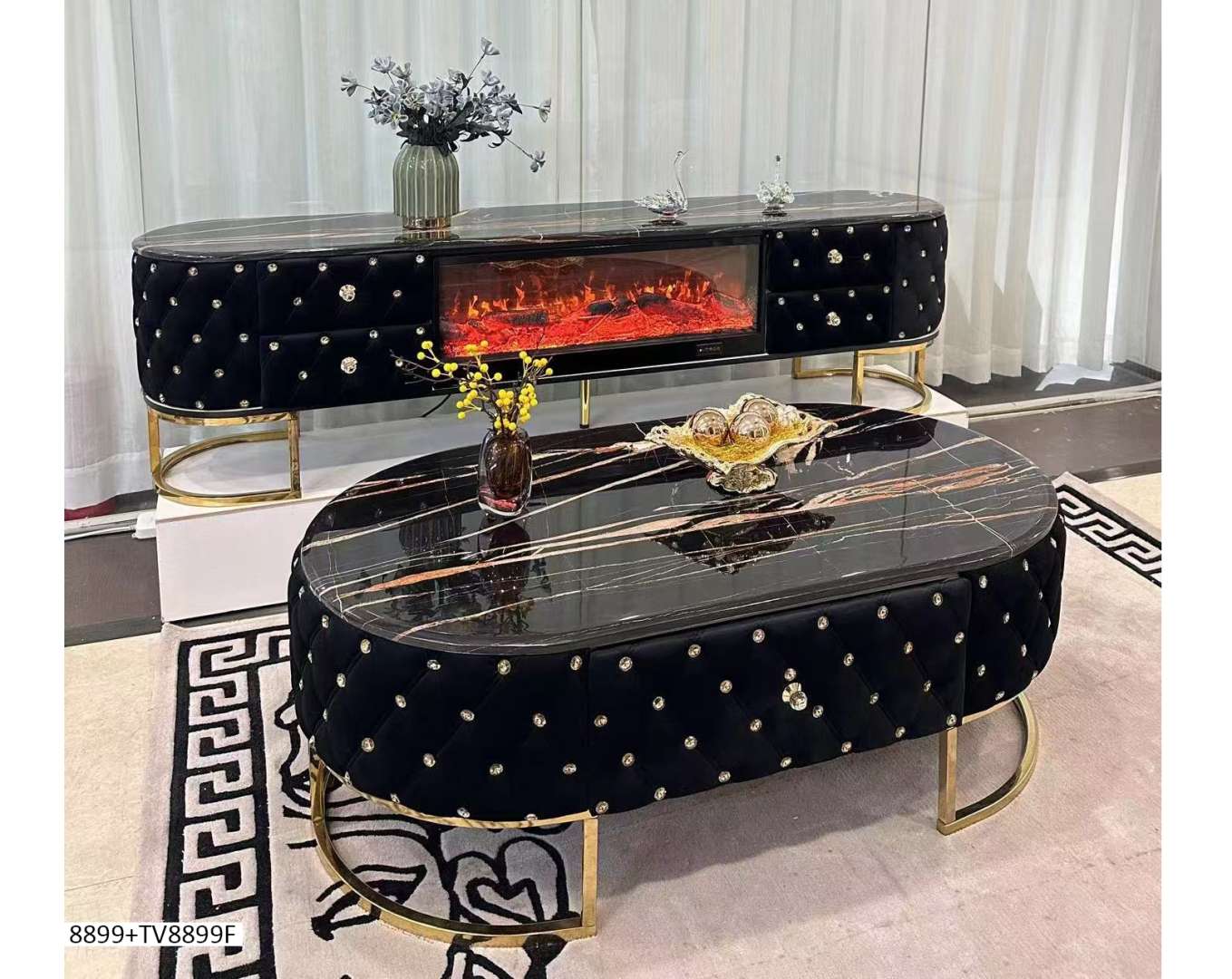 ENSEMBLE TABLE TV TABLE BASSE 8899/TV8899F