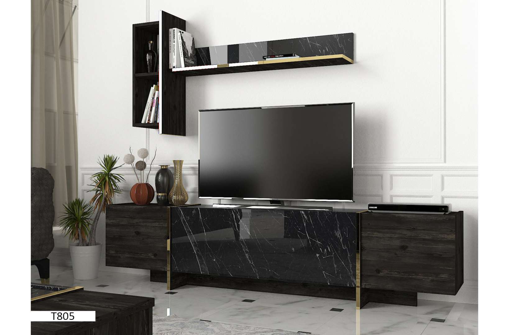 TABLE TV + ETAGERE T805