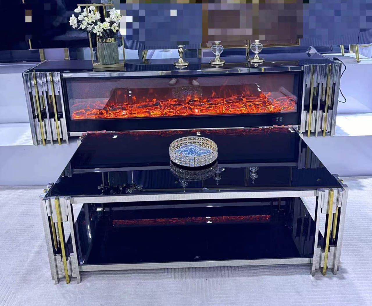 ENSEMBLE TABLE TV AQUARIUM TABLE BASSE 255-1+TV255F