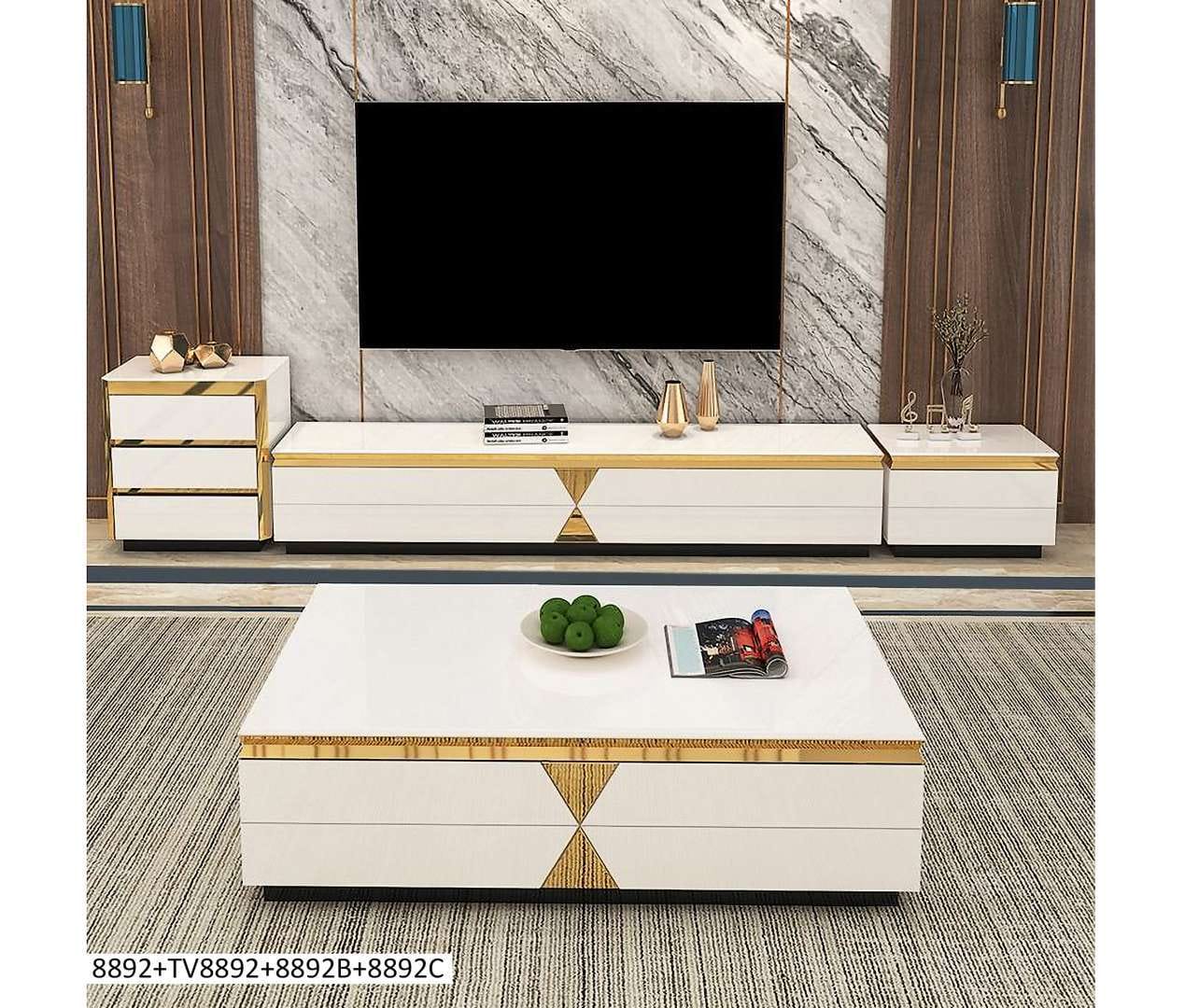 ENSEMBLE TABLE TV TABLE BASSE 8892+TV8892+8892B+8892C