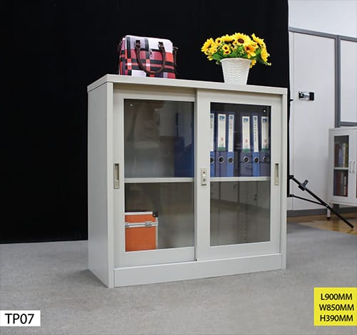 ARMOIRE MÉTALIQUE BASSE VITRE COULISSANTE TP07