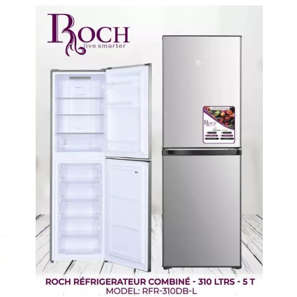 REFRIGERATEUR ROCH COMBINE 5TIROIRS 251LITRES GRIS RFR310DBL
