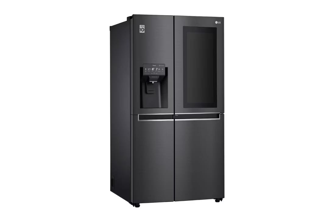REFRIGERATEUR LG SIDE BY SIDE AVEC FONTAINE MATTE NOIR KNOCK KNOCK GCX257 CQVV